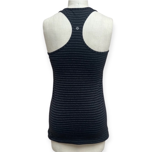 Lululemon Cool Racerback Tank Black Gray Stripe - Picture 1 of 4